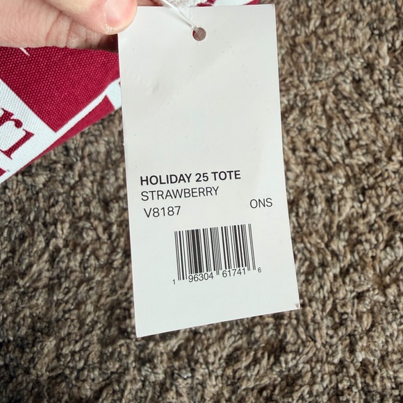 Vuori Burgundy and White Graphic Tote - Picture 3 of 3